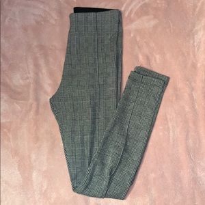 ZARA - XS - Plaid Check High Waist Legging